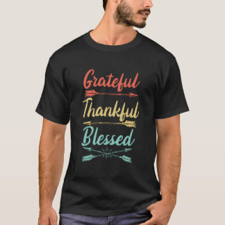 Grateful Thankful Blessed Thanksgiving T-Shirt