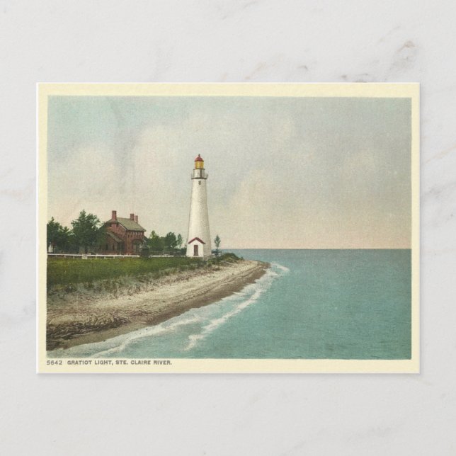 Gratiot Light Michigan Postkarte (Vorderseite)