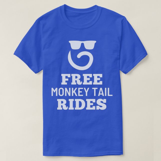 Gratis Affe Schwanz Reiten Monkey Schwanz Beere T-Shirt (Design vorne)