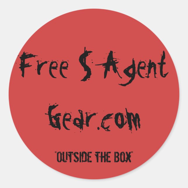 GRATIS $ AGENT GEAR, rot, rund, Logo, Aufkleber (Vorderseite)