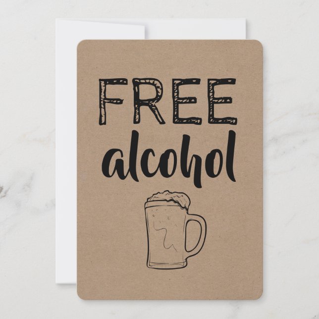 Gratis Alkohol | TRAUZEUGE | TRAUZEUGE Funny Vorsc Einladung (Vorderseite)