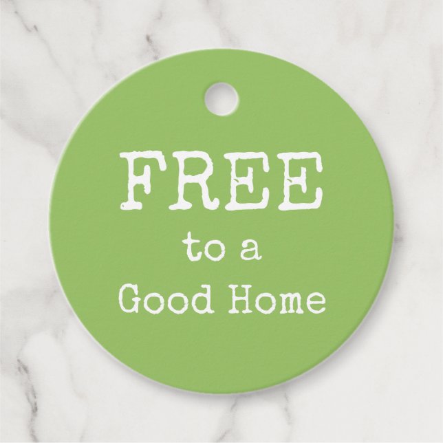 GRATIS auf eine gute Zuhause Geschenkanhänger (Vorderseite)