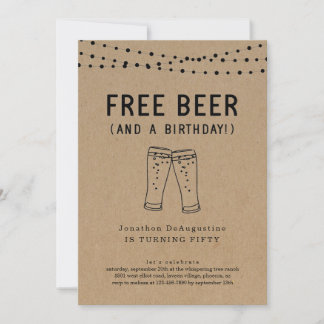 Gratis-Beer Funny Adult Geburtstagsparty Einladung