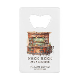 Gratis Bier Funny Adult Geburtstag Personalisiert Geldbeutel Flaschenöffner