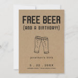 Gratis Bier Funny Birthday Save the Date Card Einladung<br><div class="desc">Fügen Sie Ihrer Geburtstagsparty Save the Date einen kleinen Spaß hinzu. . . . Umfasst handgezeichnet Biertoast auf einem wunderbar rustikalen Kraftuntergrund. Koordinationsgegenstände sind in der Sammlung "Rustic Brauerei Line Art" in meinem Geschäft erhältlich.</div>