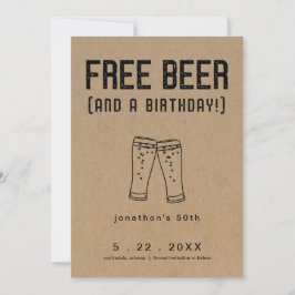 Gratis Bier Funny Birthday Save the Date Card Einladung