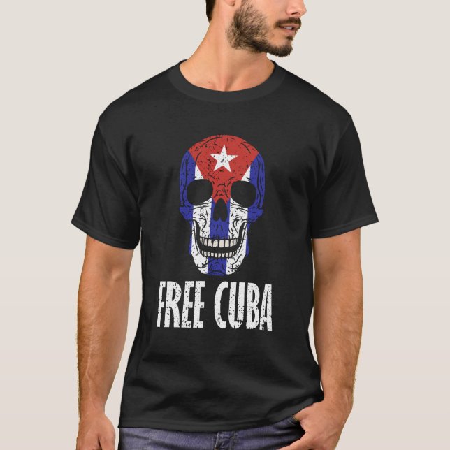 Gratis Cuba Retro Cuban Flag Design T-Shirt (Vorderseite)
