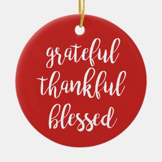 GRATIS, DANKFUL, BLESSET KERAMIKORNAMENT (Vorne)