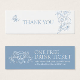 Gratis-Drink Hochzeitsgutschein Karte Lilie blau