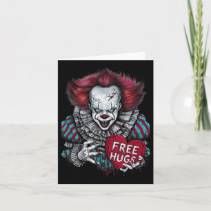 Gratis ein Hugs Beängstigend Clown Valentine Hallo Karte