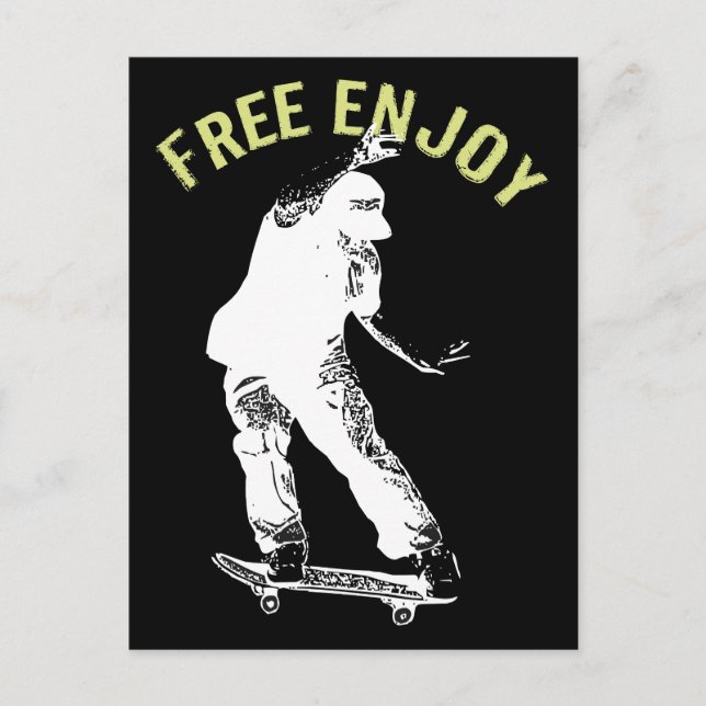 Gratis Enjoy Retro Urban Skateboarding Feiertagspostkarte (Vorderseite)