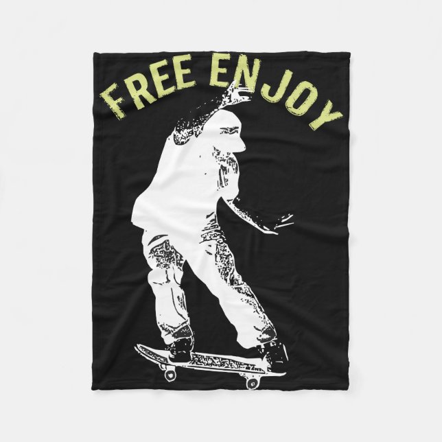 Gratis Enjoy Retro Urban Skateboarding Fleecedecke (Vorderseite)