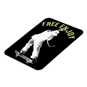 Gratis Enjoy Retro Urban Skateboarding Magnet