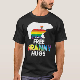 Gratis Granny Hugs Rainbow Bear Lgbt Pride Gay Les T-Shirt