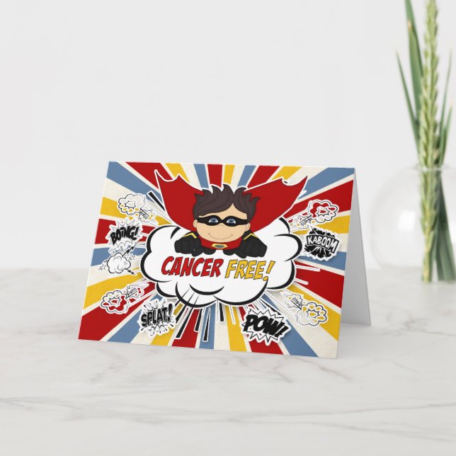 Gratis Herzlichen Glückwunsch Boys Red Superhero Karte (Vorderseite)