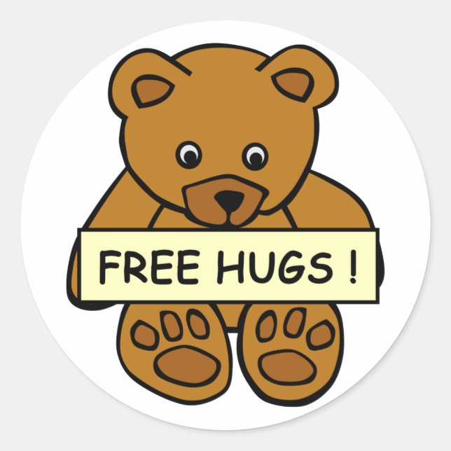 Gratis-Hugs-Aufkleber Runder Aufkleber (Vorderseite)