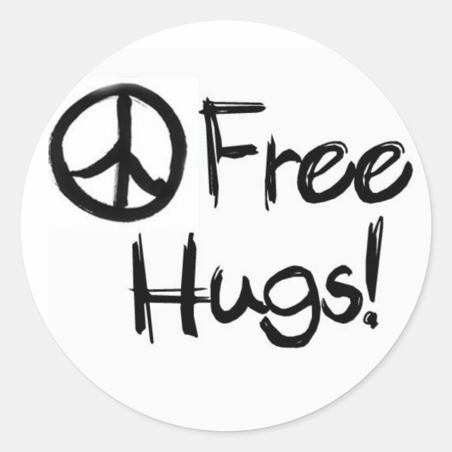 Gratis-Hugs-Aufkleber Runder Aufkleber (Vorderseite)