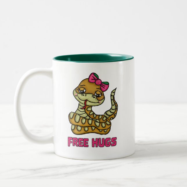 Gratis-Hugs Zweifarbige Tasse (Links)