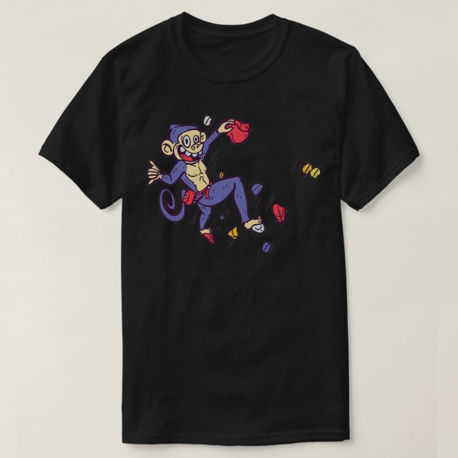 Gratis Klettern und Klettern Monkey T-Shirt (Design vorne)