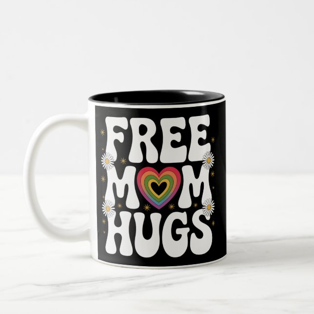 Gratis Mama Hug Transgender Lesben Gay LGBT Prix Zweifarbige Tasse (Links)