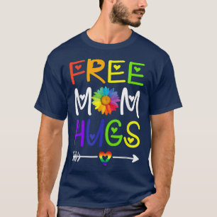 Gratis Mama Hugs Daisy Rainbow LGBT Pride Monat T-Shirt