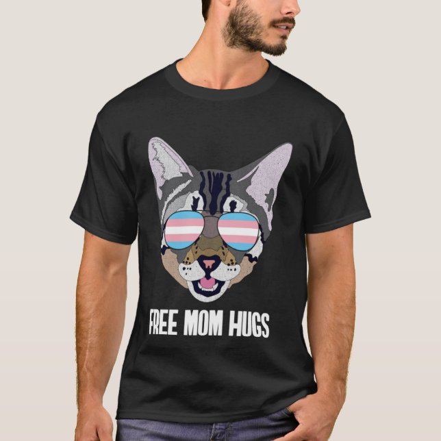 Gratis Mama Hugs Funny Cat Trans Pride Pullover Ho (Vorderseite)