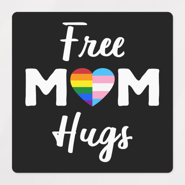 Gratis Mama Hugs II - Rainbow Gay Trans Pride Etiketten (Design 1)