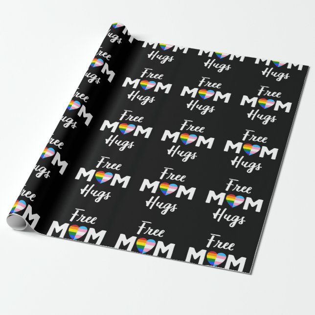 Gratis Mama Hugs II - Rainbow Gay Trans Pride Geschenkpapier (Ungerollt)