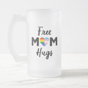 Gratis Mama Hugs II - Rainbow Gay Trans Pride Mattglas Bierglas