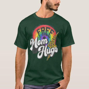 Gratis Mama Hugs Leopard Rainbow Proud Mama LGBT P T-Shirt