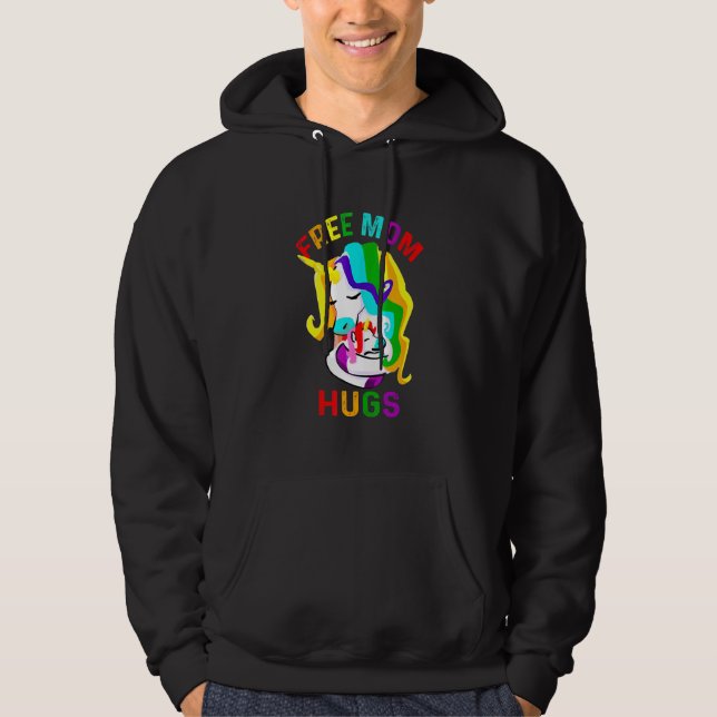 Gratis Mama Hugs Lgbt Gay Pride Monat Hoodie (Vorderseite)