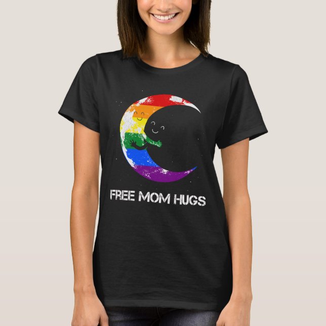 Gratis Mama Hugs LGBT Moon Hugs T-Shirt (Vorderseite)