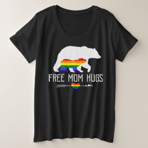 Gratis Mama Hugs LGBT Pride Mama Bear Mother_s Day Große Größe T-Shirt