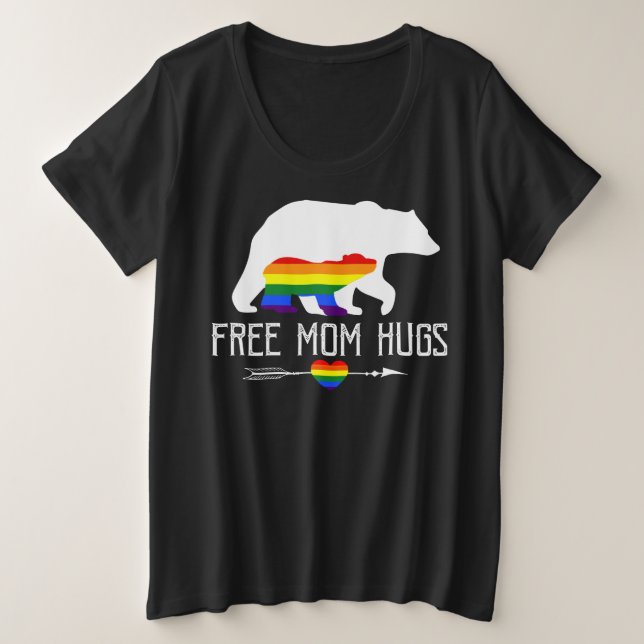 Gratis Mama Hugs LGBT Pride Mama Bear Mother_s Day Große Größe T-Shirt (Design vorne)