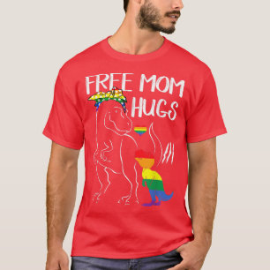 Gratis Mama Hugs LGBT Pride Mama Dinosaur Re Gesch T-Shirt