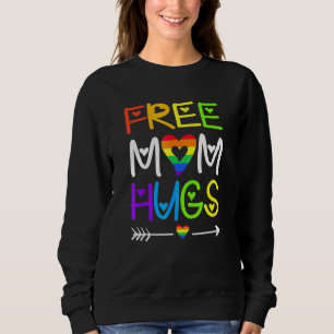 Gratis Mama Hugs Rainbow Heart Lgbt Pride Monat Sweatshirt