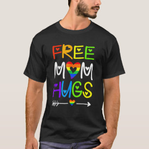 Gratis Mama Hugs Rainbow Heart Lgbt Pride Monat T-Shirt