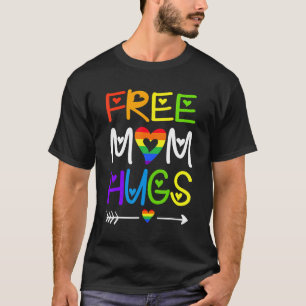 Gratis Mama Hugs Rainbow Heart Lgbt Pride Monat T-Shirt