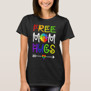 Gratis Mama Hugs Rainbow Heart Lgbt Pride Monat T-Shirt
