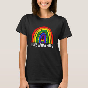 Gratis Mama Hugs Rainbow Heart Lgbt Pride Monat T-Shirt