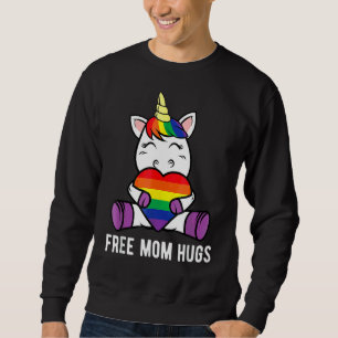 Gratis Mama Hugs Unicorn Gay Lgbt Pride Monat Sweatshirt