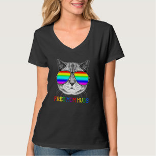 Gratis Mama Schläger Purride Proud Ally Cat Rainbo T-Shirt