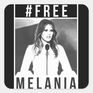 Gratis-Melania-Sticker (schwarz) Quadratischer Aufkleber