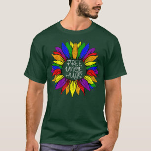 Gratis-Onkel Hugs LGBT Rainbow Daisy Blume Gay Pri T-Shirt