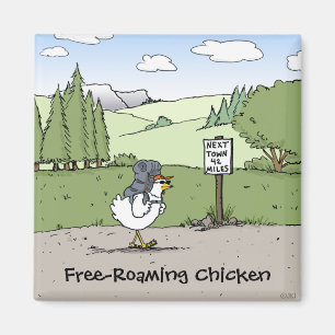 Gratis-Roaming Hühnchen Funny Wandern Hühnchen Car Magnet