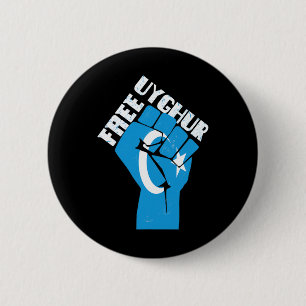 Gratis Uigurer Rückstand Fest mit uigurischer Flag Button