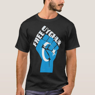 Gratis Uigurer Rückstand Fest mit uigurischer Flag T-Shirt