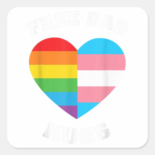 Gratis-Vater-Hugs - LGBT-Pride Quadratischer Aufkleber (Vorderseite)