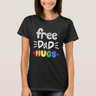 Gratis Vater Hugs LGBTQ Pride Rainbow Lesbian Gay  T-Shirt