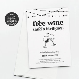 Gratis Weinprobe Funny Adult Geburtstagsparty Einladung